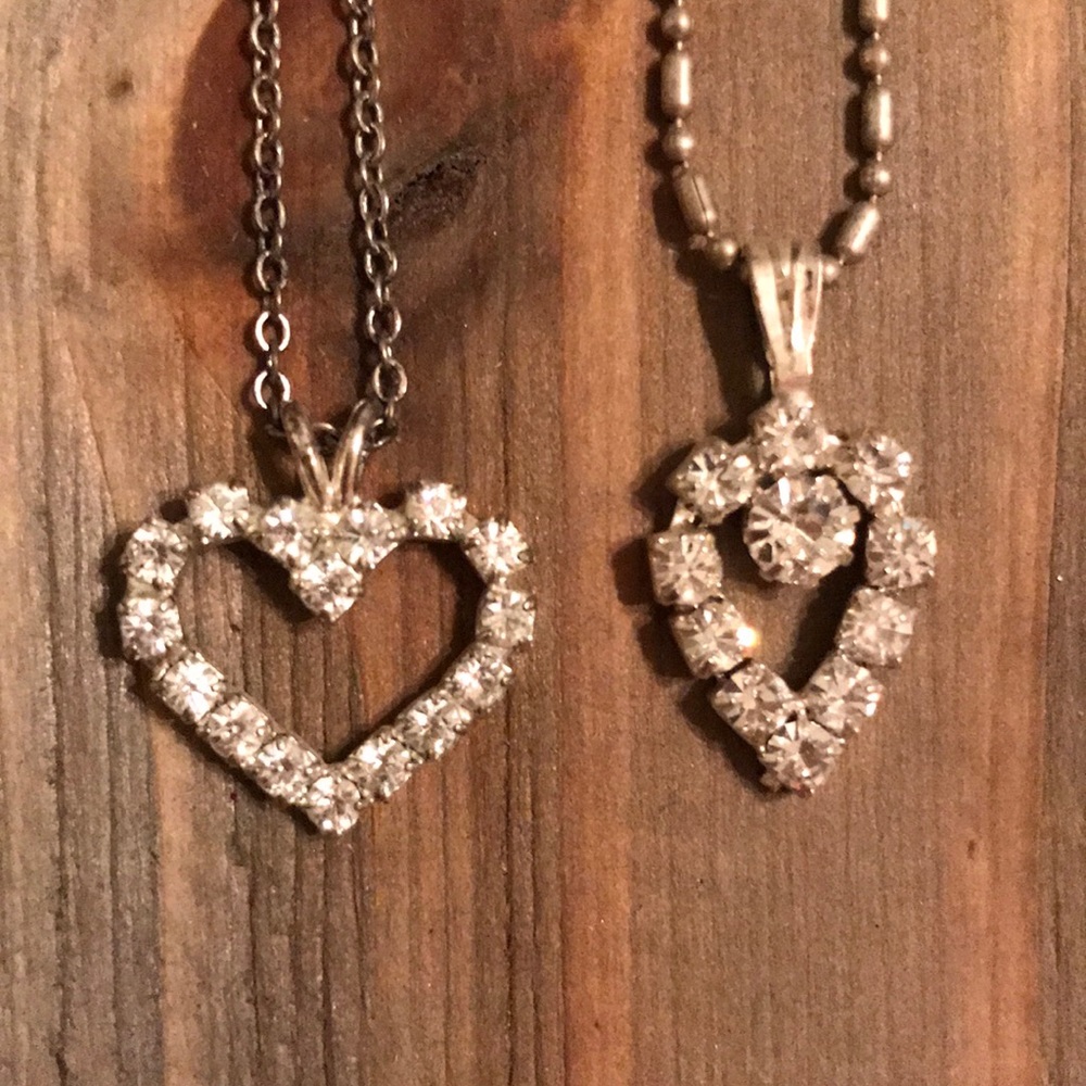 Heart lover faux diamond necklace bundle